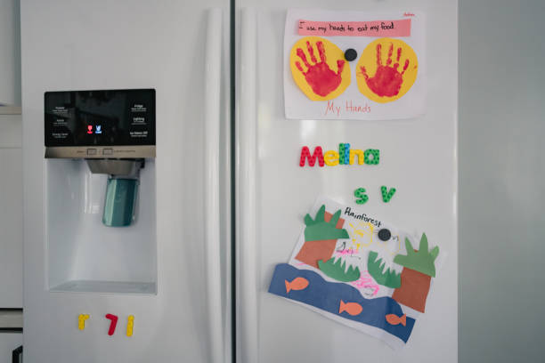 istock white fridge with art and magnets 1280652994