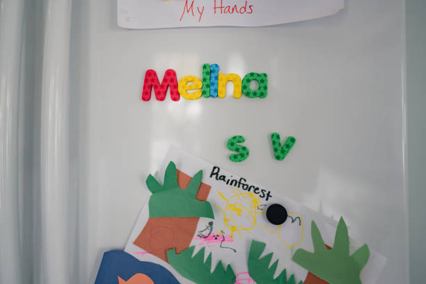 istock letter magnets and art on fridge 1280653013