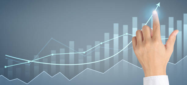 istock Businessman plan graph growth and increase of chart positive indicators 1280663426
