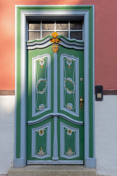 Erfurt, Germany, September 2020: Close-up of a decorative house entrance