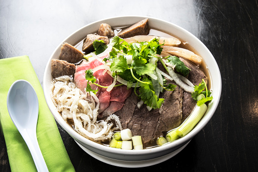 Asian Food Pho Soup Beef And Vegetables Meal