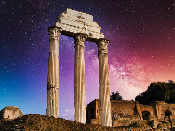 istock Roman Pillar Ruins at Night 1280668148