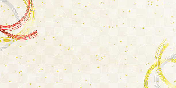 ilustrações de stock, clip art, desenhos animados e ícones de mizuhiki decoration and japanese paper texture background with checkered pattern - vibrant color checked backgrounds multi colored