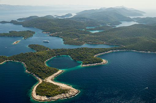 Aerial view of Mljet Island, Croatia