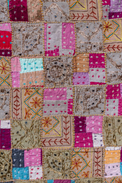 istock Detail patchwork carpet in India. Close up 1280689225