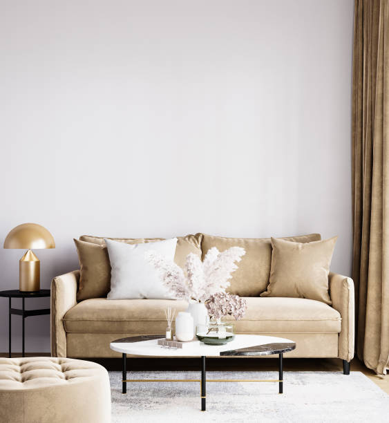 istock Interior Living Room Wall Mockup 1280691037