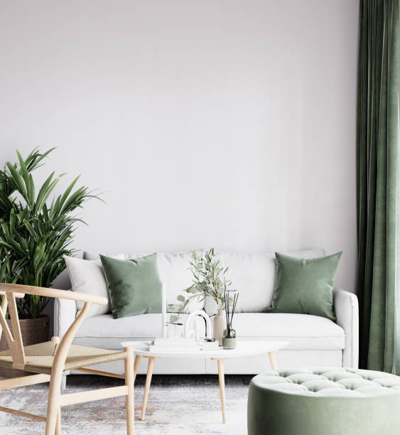istock Interior Living Room Wall Mockup 1280691056