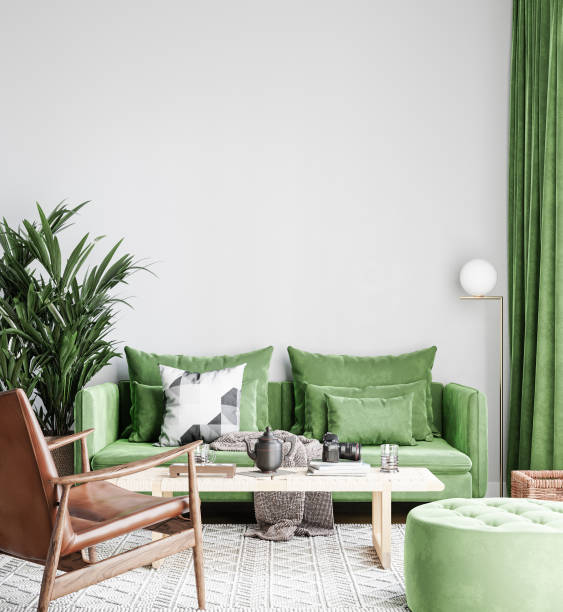 istock Interior Living Room Wall Mockup 1280691180