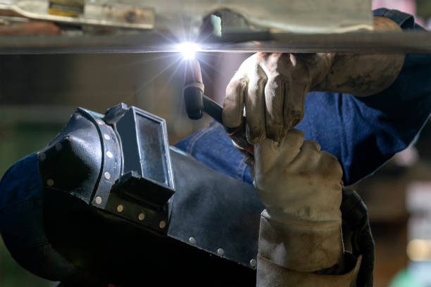 istock Overhead position of groove weld with gas tungsten arc welding process (gtaw,tig method). 1280694067