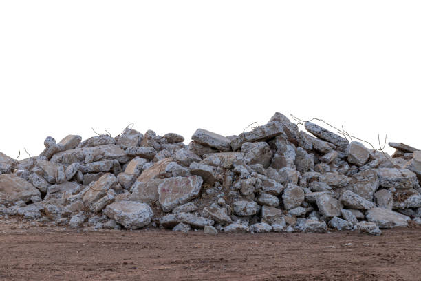 istock Isolates, pile of concrete scraps on the ground. 1280699792