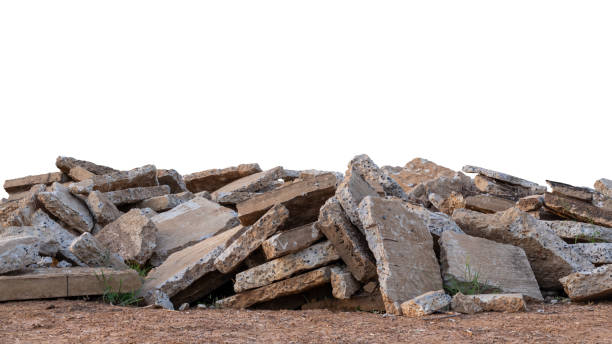 istock Isolates, large pile of concrete scraps. 1280700365
