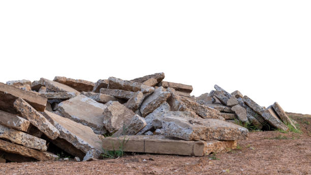 istock Isolated concrete debris on the ground. 1280700405