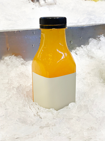 organic orange juice in ice