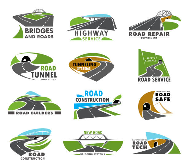 illustrations, cliparts, dessins animés et icônes de icônes de route, chemin d’autoroute ou de chemin et sentier - driveway
