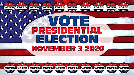 vote 2020 usa presidential election banner design