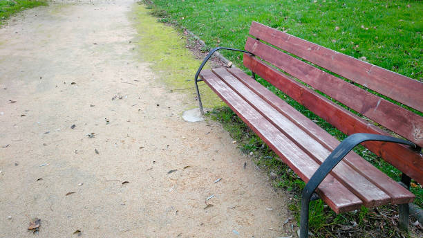 istock Public park, bench and pathway in autumn time 1280711814