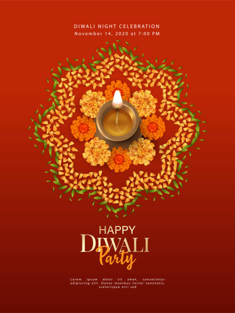 ilustrações de stock, clip art, desenhos animados e ícones de diwali poster template. - mandala circle hinduism pattern