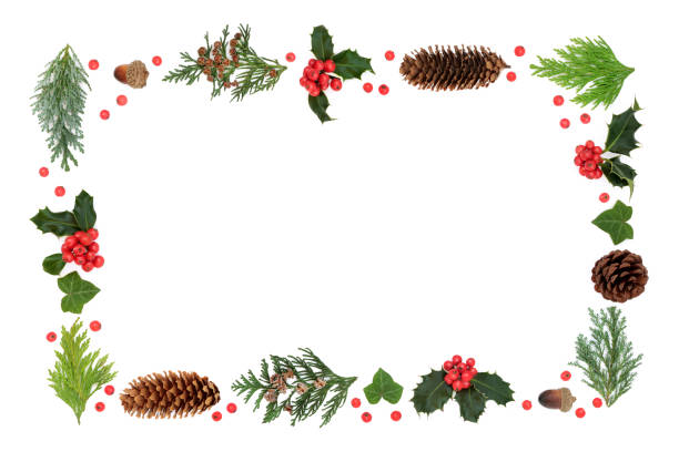 istock Festive Winter Solstice and Christmas Background Border 1280715617