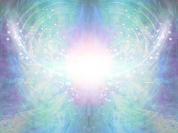 神聖な精神的な癒しの光の背景 - spirituality ストックフォトと画像