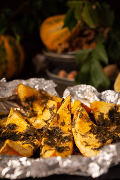 istock Baked pumpkin with dill and parsley, spices 1280716723
