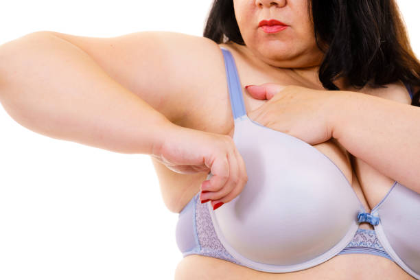 istock Fat woman big breast wearing bra 1280718011