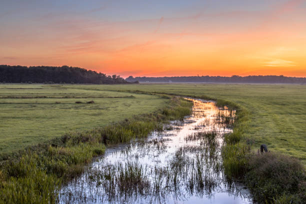 istock Sunset Landscape of lowland river 1280719013