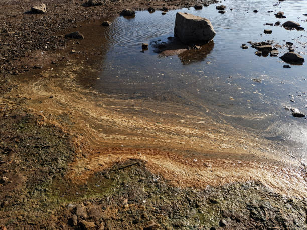 istock Polluted body of water. Water pollution concept image 1280722731