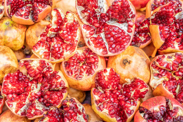 Large group of pomegranates