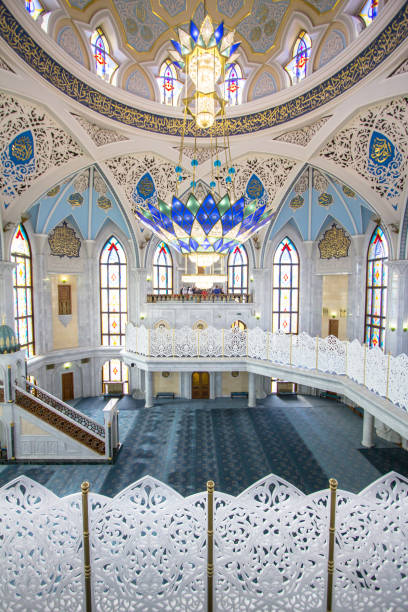 interior da mesquita kul sharif em kazan - tatar - fotografias e filmes do acervo