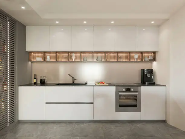 Photo of Modern apartment kitchen interior