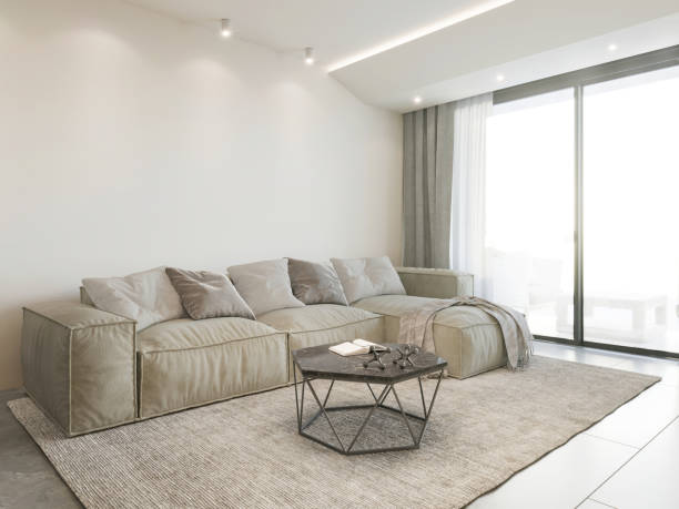 istock Modern apartment living room interior 1280726645