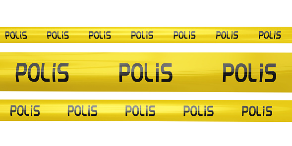 3d render Police Tape (isolated on white and clipping path)