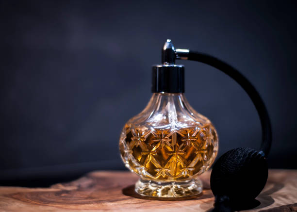 Homemade perfume in a glass bottle