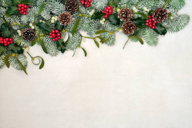 istock Traditional Natural Winter and Christmas Border 1280730419