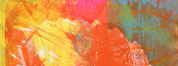 istock Abstract color acrylic and watercolor painting. Monotype template. Canvas texture background. 1280730421