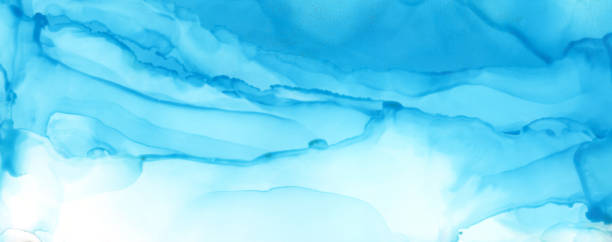 istock Art Abstract blue paint blots background. Alcohol ink colors. Marble texture. 1280730461