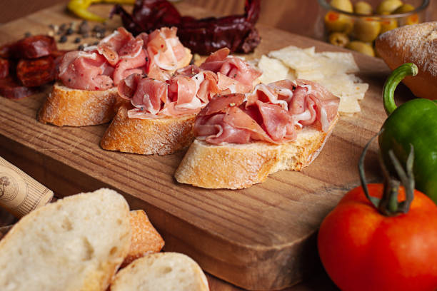istock Composition of spanish tapas, bread and vegetables 1280732378