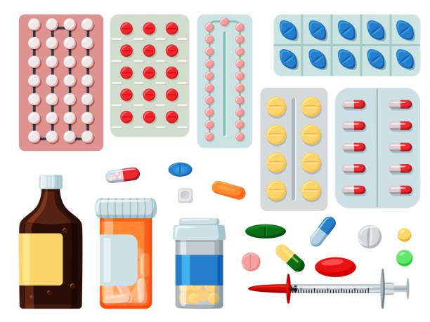 pharmazeutische tablette, pille und flüssig-icon-set - capsule vitamin pill white background healthcare and medicine stock-grafiken, -clipart, -cartoons und -symbole