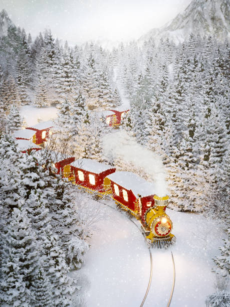 istock Amazing cute christmas train 1280736866