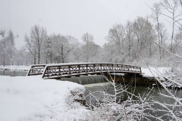 istock Bridge-Covered Bridge in the snow-Howard County Indiana 1280741695