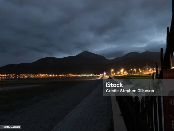 Newcastle County Down At Night Stock Photo - Download Image Now - Beach, Coastline, Night