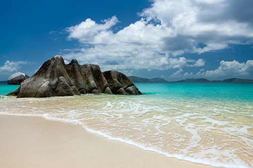 Anse Source D'Argent - the most beautiful beach of Seychelles. La Digue Island, Seychelles. High quality photo