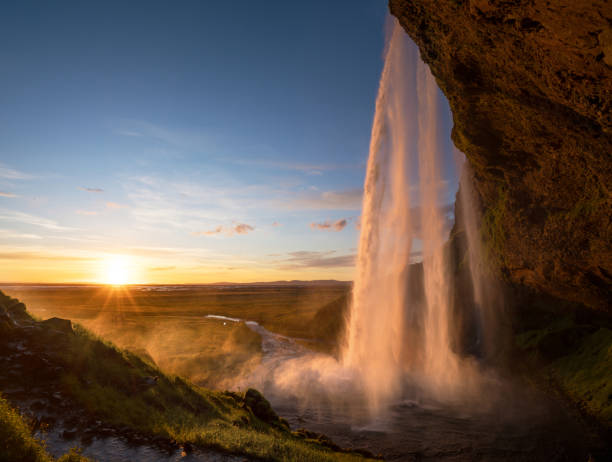 istock Seljalandsfoss waterfall at sunset, Iceland 1280748003