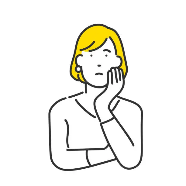 Vector illustration of women worrying about something