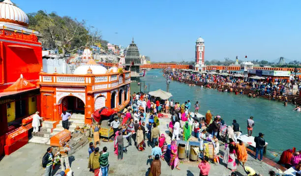 At the Har ki Paudi in Haridwar - the Hindu pilgrimage town in the state of Uttarakhand, India,