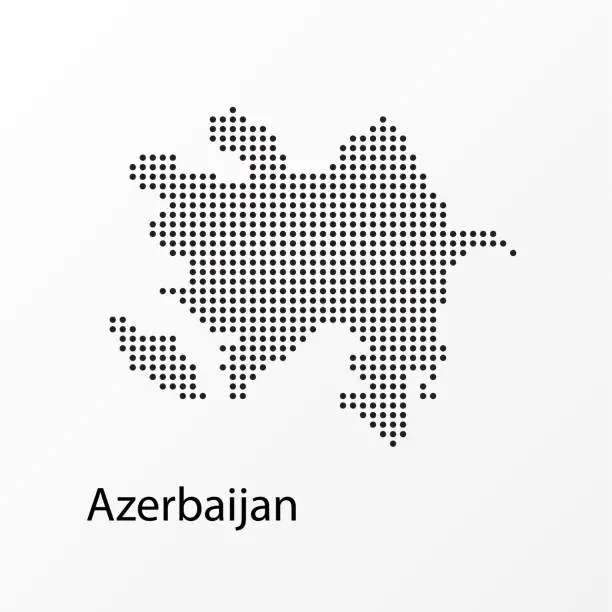 Vector illustration of Vector Dots Azerbaijan Geographical Map