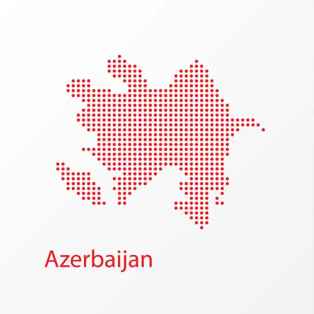 Vector illustration of Vector Dots Azerbaijan Geographical Map