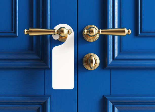 Luxury classic doors with empty label 