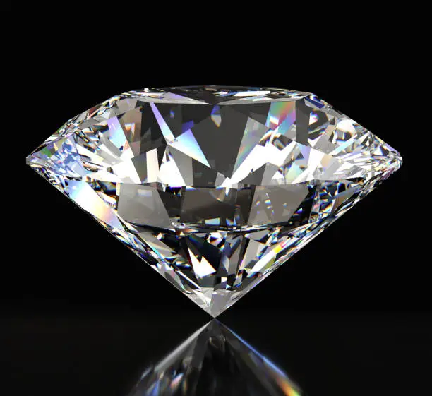 Photo of Beautiful diamond on a dark background