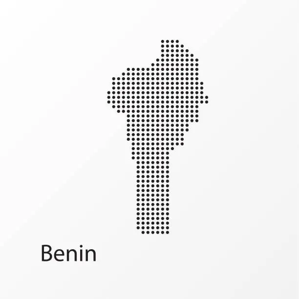 Vector illustration of Dots Benin Vector Geographical Map